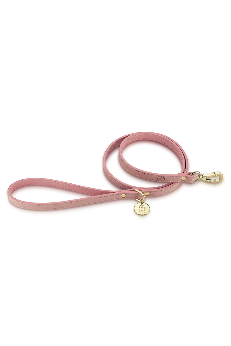 LEATHER LEASH IN POWDER-PINK