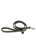 LEATHER LEASH IN ARMY GREEN