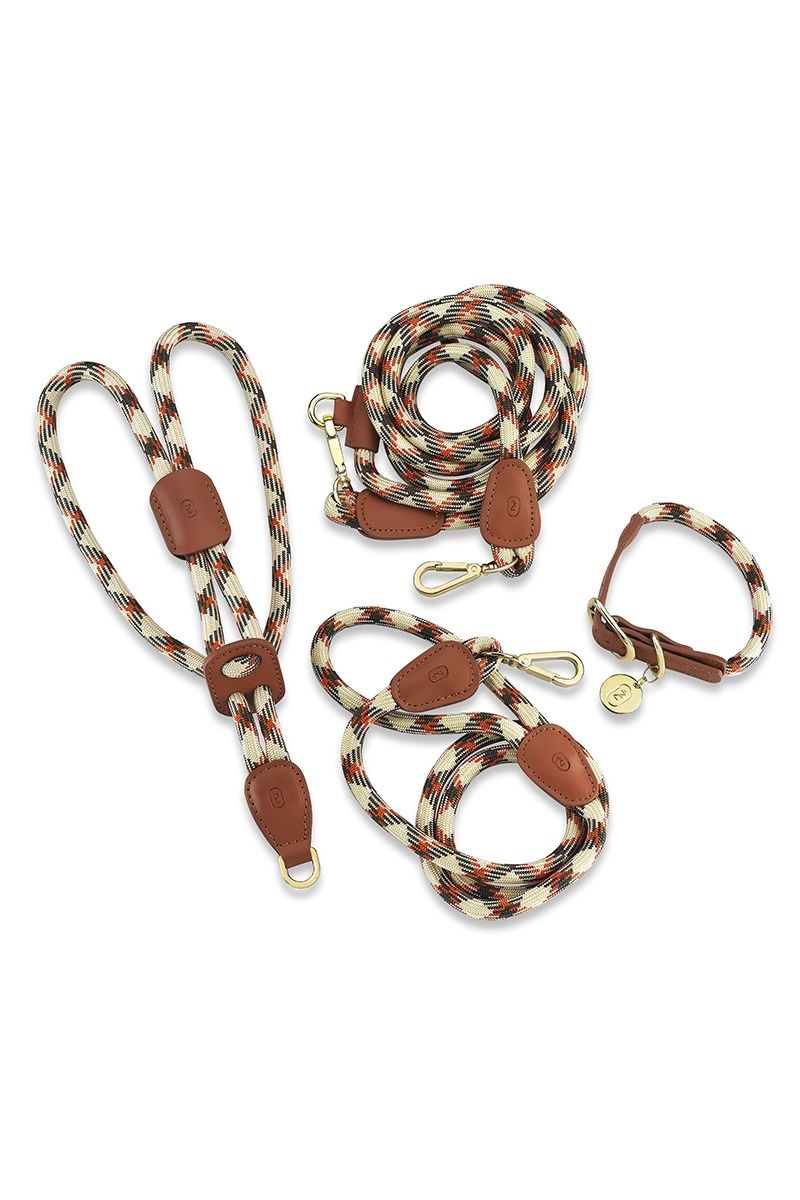 LOOP CROSSBODY LEASH CARAMEL MIX | GOLD