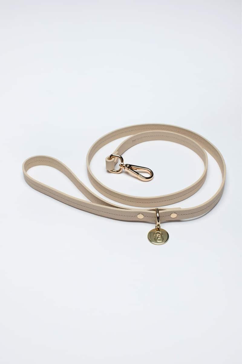 LEATHER LEASH IN IVORY BEIGE