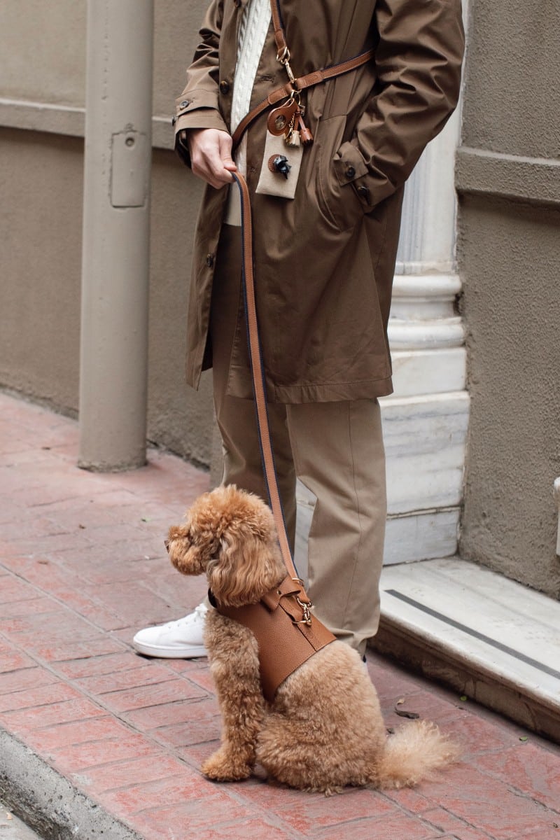 VEST HARNESS IN CARAMEL BROWN