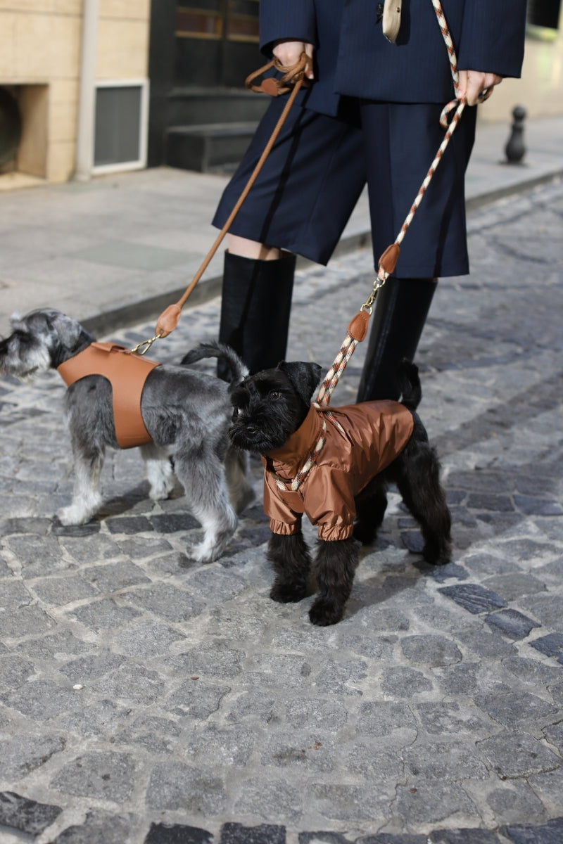VEST HARNESS IN CARAMEL BROWN | GOLD