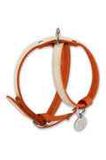 BEIGE-ORANGE CROSS HARNESS | SILVER
