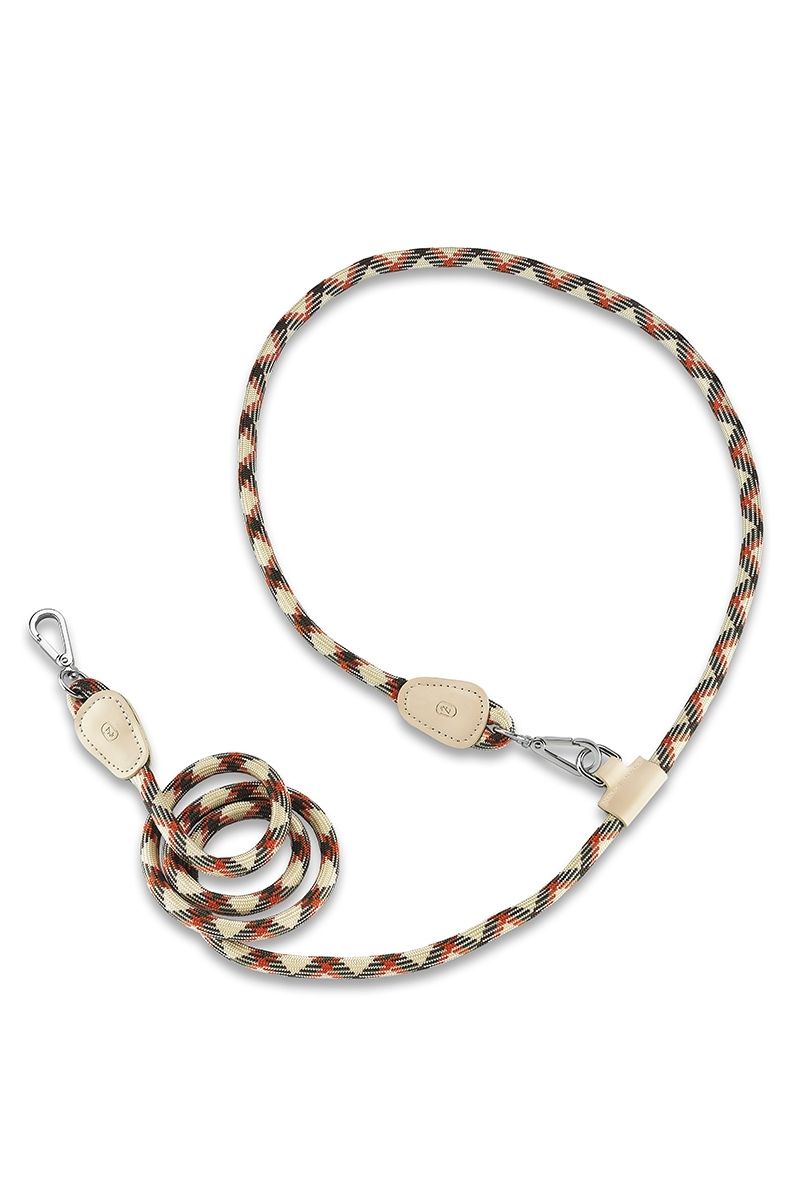 LOOP CROSSBODY LEASH BEIGE MIX | SILVER