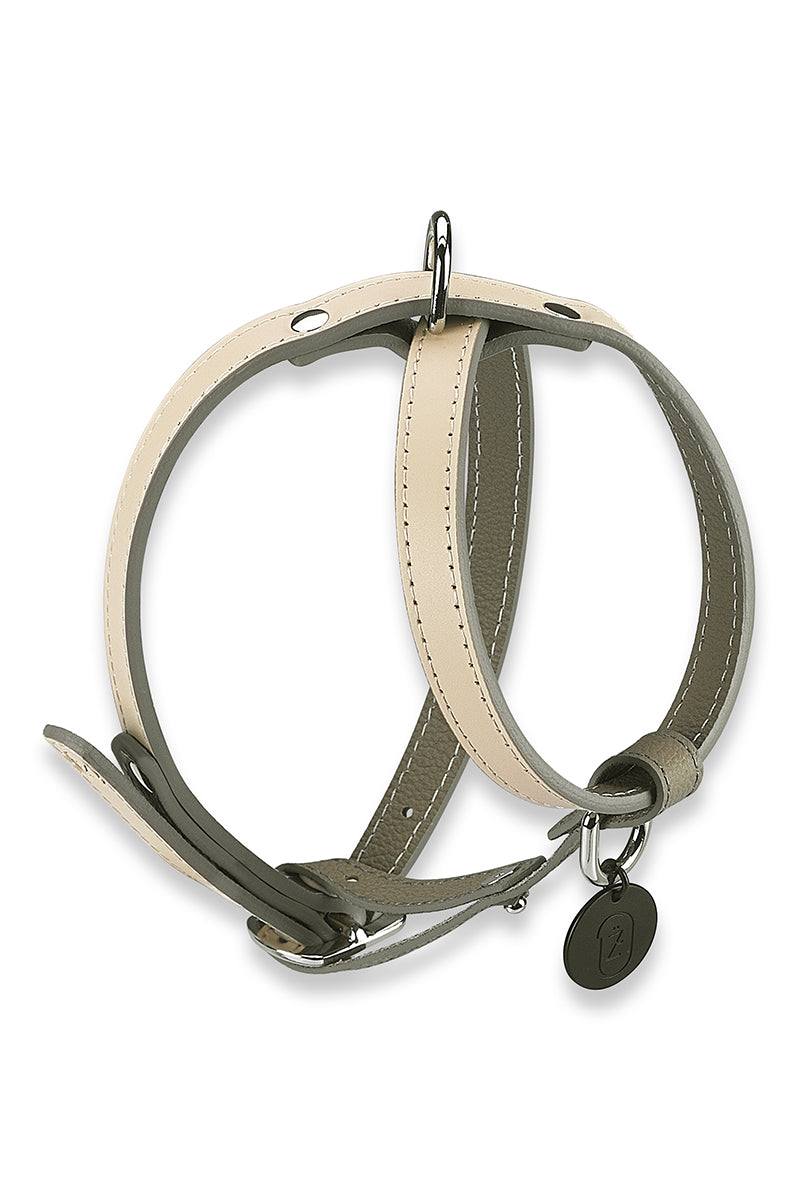 CROSS HARNESS IN BEIGE-TAUPE