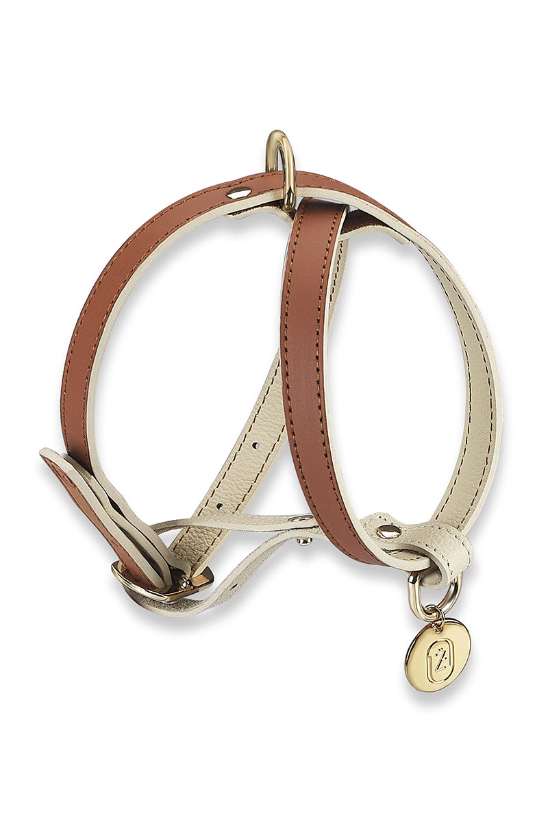 CROSS HARNESS IN CARAMEL-BEIGE
