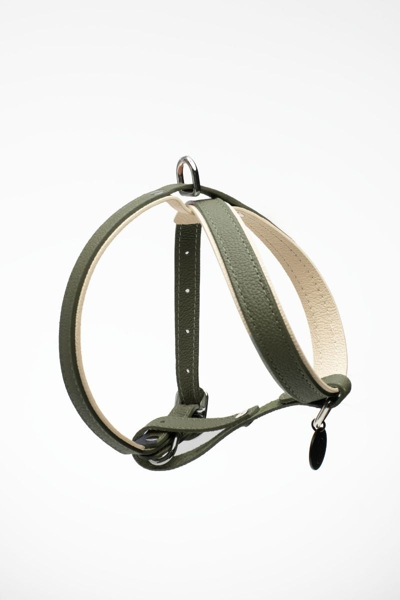 CROSS HARNESS IN ARMY GREEN & IVORY BEIGE